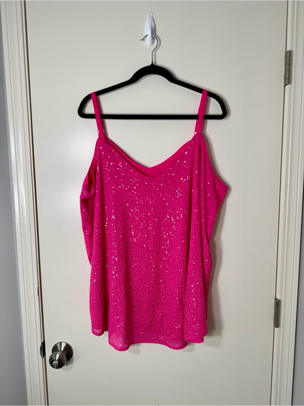 Torrid Sequin Hot Pink Spaghetti-Strap Camisole Plus Size 2X